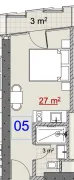 Продается квартира, 1 Kомнатная, Новостройка, Батуми, Химшиашвили Район