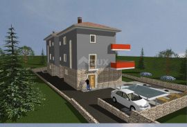 OPATIJA, IČIĆI, POLJANE- građevinsko zemljište 620m2 S GRAĐEVNOM DOZVOLOM i pogledom na more, Opatija - Okolica, Terrain