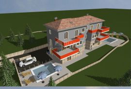 OPATIJA, IČIĆI, POLJANE- građevinsko zemljište 620m2 S GRAĐEVNOM DOZVOLOM i pogledom na more, Opatija - Okolica, Terrain