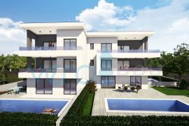 Malinska, novogradnja, penthouse sa pogledom na more i jednosobni stan sa okućnicom, prodaja, Malinska-Dubašnica, Wohnung