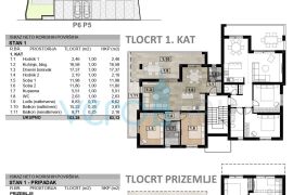 Malinska, novogradnja, moderni stan 83m2  s bazenom i jednosobni stan 45 m2 sa okućnicom, prodaja, Malinska-Dubašnica, Wohnung