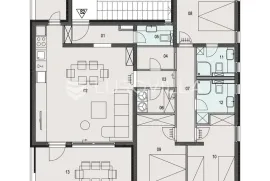 Kaštela, trosoban stan 104,2 m2, 1. kat, 2 parkirba mjesta, vrt i kamin, Kaštela, Stan