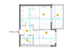 Istra, Umag – jednosoban stan sa dnevnim boravkom, 46m5, drugi kat, novogradnja sa garažnim mjestom, Umag, Wohnung