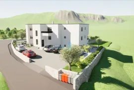 Malinska, okolica, novogradnja, dva apartmana 131 m2 na katu i prizemlju sa okućnicom, Malinska-Dubašnica, Appartamento