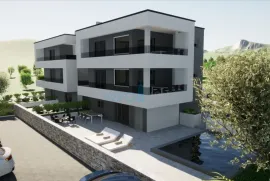 Malinska, okolica, novogradnja, dva apartmana 131 m2 na katu i prizemlju sa okućnicom, Malinska-Dubašnica, شقة