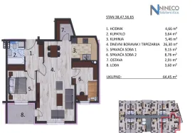 STANOVI - BANJA LUKA - NASELJE MJESEC - OD 64 DO 85 m2, Banja Luka, Appartamento