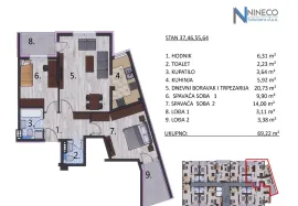 STANOVI - BANJA LUKA - NASELJE MJESEC - OD 64 DO 85 m2, Banja Luka, Appartamento