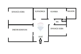 Trnje, Kanal, Supilova, najam trosobni stan 71 m2 s balkonom, Zagreb, Apartamento