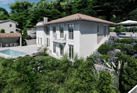 OPATIJA, LOVRAN, IKA- villa 220m2 s panoramskim pogledom na more i bazenom + uređena okućnica 1009m2, Lovran, Casa