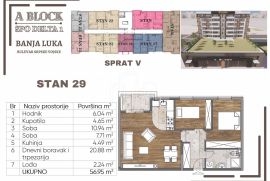 Novogradnja Banja Luka stan 57m2 sa dvije spavaće sobe u izgradnji TOP LOKACIJA, Banja Luka, Apartamento