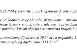 MATULJI, JUŠIĆI, JURDANI- stan 2.kat, 64,19m2 u novogradnji DB+2S s okućnicom, Matulji, Stan