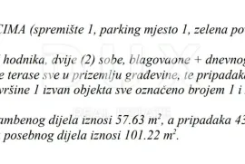 MATULJI, JUŠIĆI, JURDANI- stan prizemlje 62,34 m2 u novogradnji DB+2S s okućnicom, Matulji, Stan