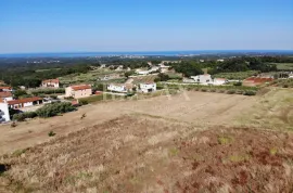 Istra, Kaštelir - građevinsko zemljište s pogledom na more, Kaštelir-Labinci, Γη