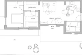 Hvar: Vrboska stan 74m2 s parking mjestom i vrtom, Jelsa, Kвартира