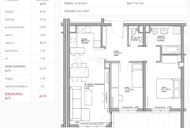 STAN A302, MOGUĆA KUPNJA PUTEM KREDITA,  68.75 m2, Zagreb, Wohnung