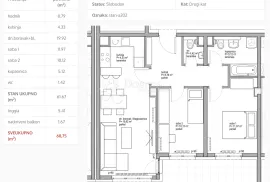 STAN A202, MOGUĆA KUPNJA PUTEM KREDITA,  68.75 m2, Zagreb, Apartamento