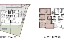 Kaštela luksuzna trosoban stan 101,1 m2 na  2. katu uz 3 parkirna mjesta, Kaštela, شقة