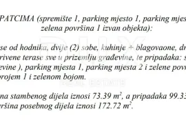 MATULJI, JUŠIĆI, JURDANI- stan prizemlje 84,06 m2 u novogradnji DB+2S s okućnicom, Matulji, Wohnung