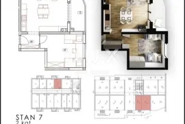 KASTAV, REŠETARI - 2S+DB u novogradnji, 2.kat, balkon, garažno mjesto, Kastav, Daire