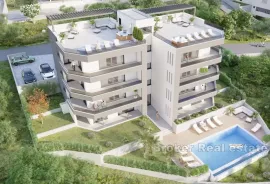 Apartmani u izgradnji s bazenom i pogledom na more, Trogir, Kвартира