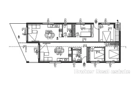 Moderan dvosoban stan u prvom redu do mora, Trogir, Wohnung