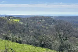 Istra, Krasica - Građevinsko zemljište s pogledom na more i pravomoćnom građevinskom dozvolom, Buje, Земля