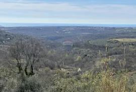 Istra, Krasica - Građevinsko zemljište s pogledom na more i pravomoćnom građevinskom dozvolom, Buje, Земля