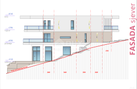 OPATIJA, MEDVEJA- zemljište 1414m2 S GRAĐEVNOM DOZVOLOM!!! i pogledom na more za obiteljsku kuću / villu / apartmane / kuću za iznajmljivanje - odmor s bazenom, Lovran, Terreno