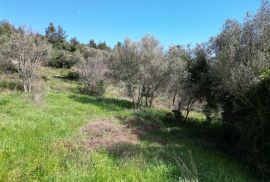 LABIN, SVETA MARINA- stara kuća s građevinskim zemljištem 435m2, s pogledom na more i idejnim projektom, Raša, Ev