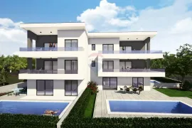 Otok Krk - Malinska, stan u novogradnji s pogledom na more, Malinska-Dubašnica, Appartement