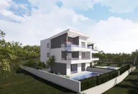 Otok Krk - Malinska, stan u novogradnji s pogledom na more, Malinska-Dubašnica, Appartement