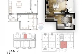 RIJEKA,KASTAV- NOVOGRADNJA, stan 2S+DB, 73.77 m2, Kastav, Daire