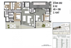 OPATIJA, CENTAR- stan 180.97m2 DB+4S s panoramskim pogledom na more- 2.KAT- STAN 202, Opatija, Daire