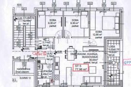 Novi Zagreb, Odra, četverosoban stan u izgradnji NKP 77.98 m2, Zagreb, Wohnung