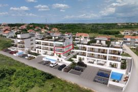 PRODAJA apartman Privlaka 82,55 m2, prodaja, 120m od mora, parking, Privlaka, شقة