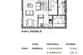 OTOK KRK, GRAD KRK - Dvoetažni apartman u novogradnji, Krk, Apartamento