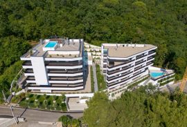 OPATIJA, CENTAR - nevjerojatan stan u novogradnji s pogledom na more, zajednički bazen, garaža, Opatija, Apartamento