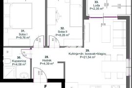 Istra, Medulin, prvi kat 53,16m2, 2SS+DB, 400 metara od mora, NOVO #prodaja, Medulin, Flat