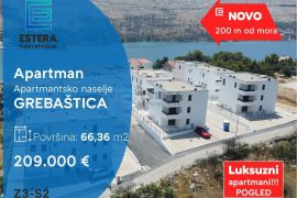 PRODAJA apartman Grebaštica 66,36 m2, 200 m od mora, vrt, parking, Šibenik - Okolica, Appartement