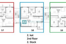 VODICE, novogradnja, 2. kat, krovna terasa, 2 spavaće sobe, S8, Vodice, Appartamento