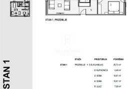 Krk, otok Krk, predivni dvosobni stan u novogradnji, Krk, Apartamento