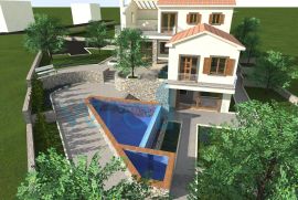 Krk, okolica, Samostojeća kuća 220m2 roh bau s pogledom na more, prodaja, Krk, Casa