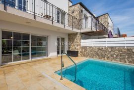 Kornić, Otok Krk- Vila 121m2 s pogledom na more i bazenom, Krk, Casa