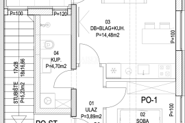 Barban - novogradnja, 1S+DB s lođom, 36 m2, Barban, Διαμέρισμα