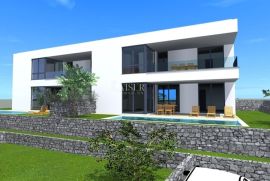 Otok Krk, Malinska - dvojna kuća sa bazenom 180m2, Malinska-Dubašnica, Maison