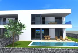 Otok Krk, Malinska - dvojna kuća sa bazenom 180m2, Malinska-Dubašnica, Maison