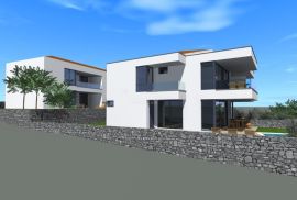 Otok Krk, Malinska - dvojna kuća sa bazenom 156m2, Malinska-Dubašnica, Haus