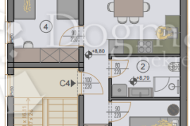 Istra, Pula, Štinjan - Stan 57,50 m², 2SS+DB, III Kat, Pogled More, Pula, Daire