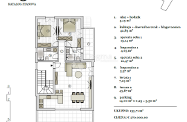 VODICE NOVI PREKRASNI DVOSOBAN STAN NA PRVOM KATU S3 135,71 M2, Vodice, Daire