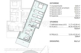 PAG, ŠIMUNI - MODERAN DVOSOBAN APARTMAN 120 METARA OD MORA (A2), Pag, Kвартира